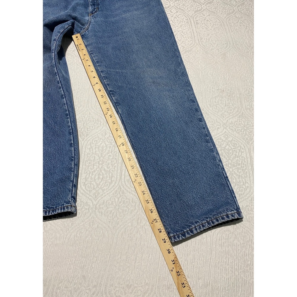 LL Bean Double L Relaxed Fit Jeans Lined Blue Denim Women's 16 Reg Winter Pants - Picture 9 of 10